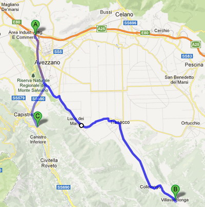 cartina stradale per Villavallelonga